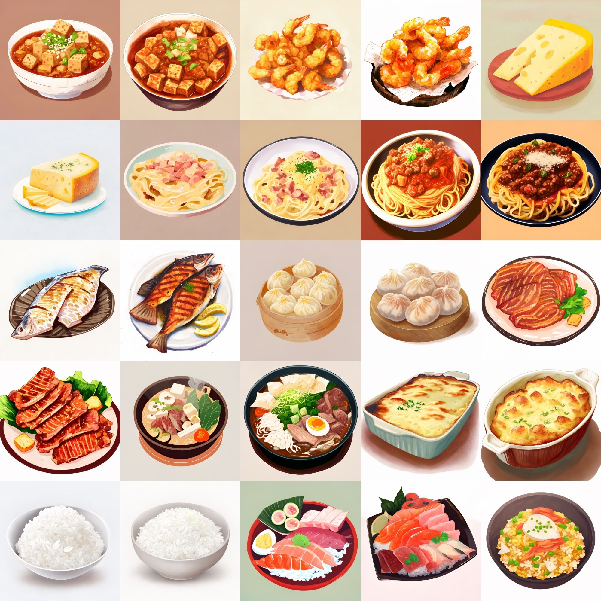 サンプル画像2:【色々な食べ物のイラスト】著作権フリーの高解像度画像（100枚）(Game Material Store) [d_268979]