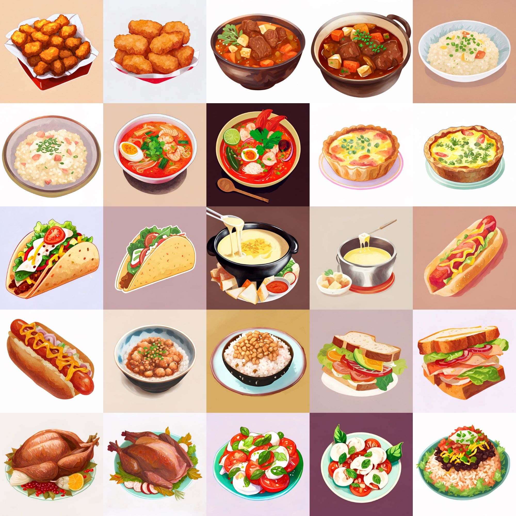 サンプル画像4:【色々な食べ物のイラスト】著作権フリーの高解像度画像（100枚）(Game Material Store) [d_268979]