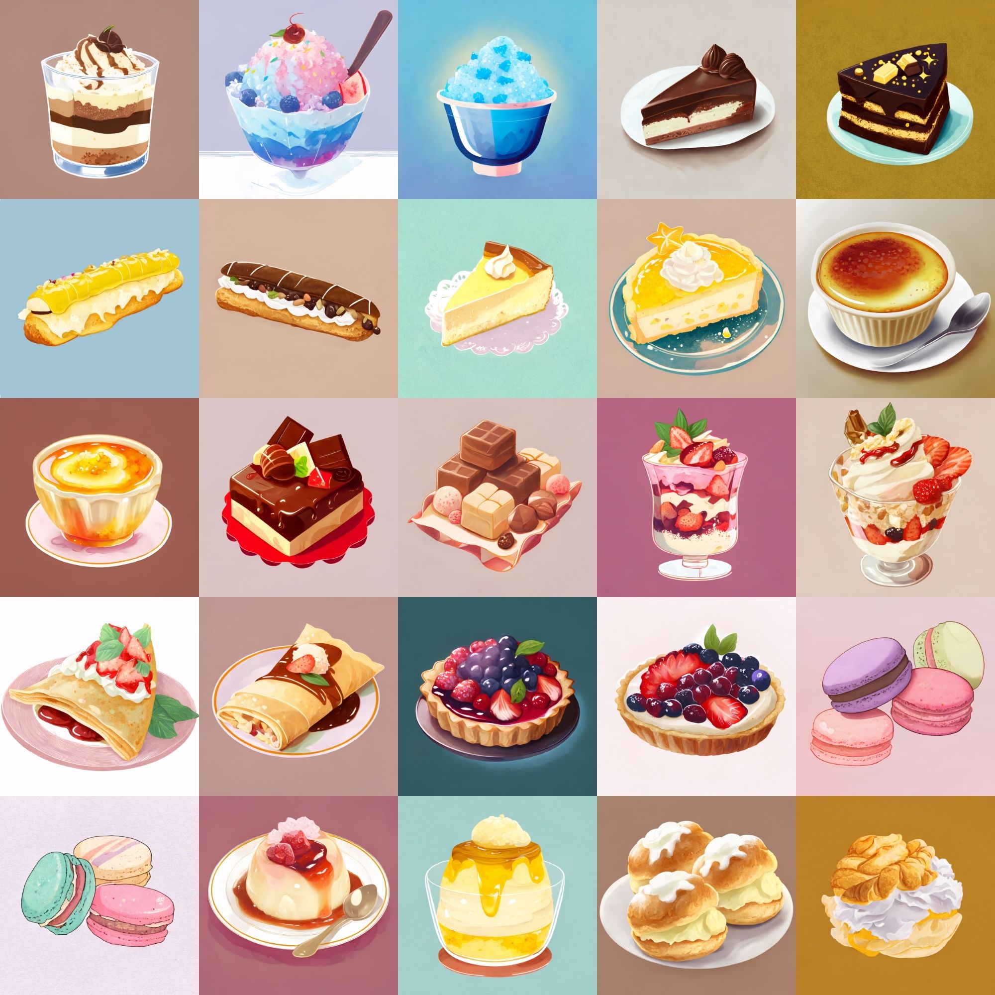 サンプル画像1:【色々なデザートのイラスト】著作権フリーの高解像度画像（100枚）(Game Material Store) [d_268981]