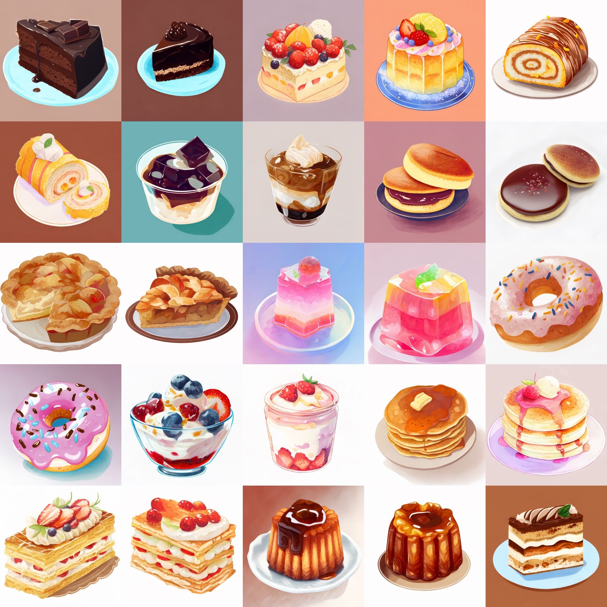 サンプル画像2:【色々なデザートのイラスト】著作権フリーの高解像度画像（100枚）(Game Material Store) [d_268981]