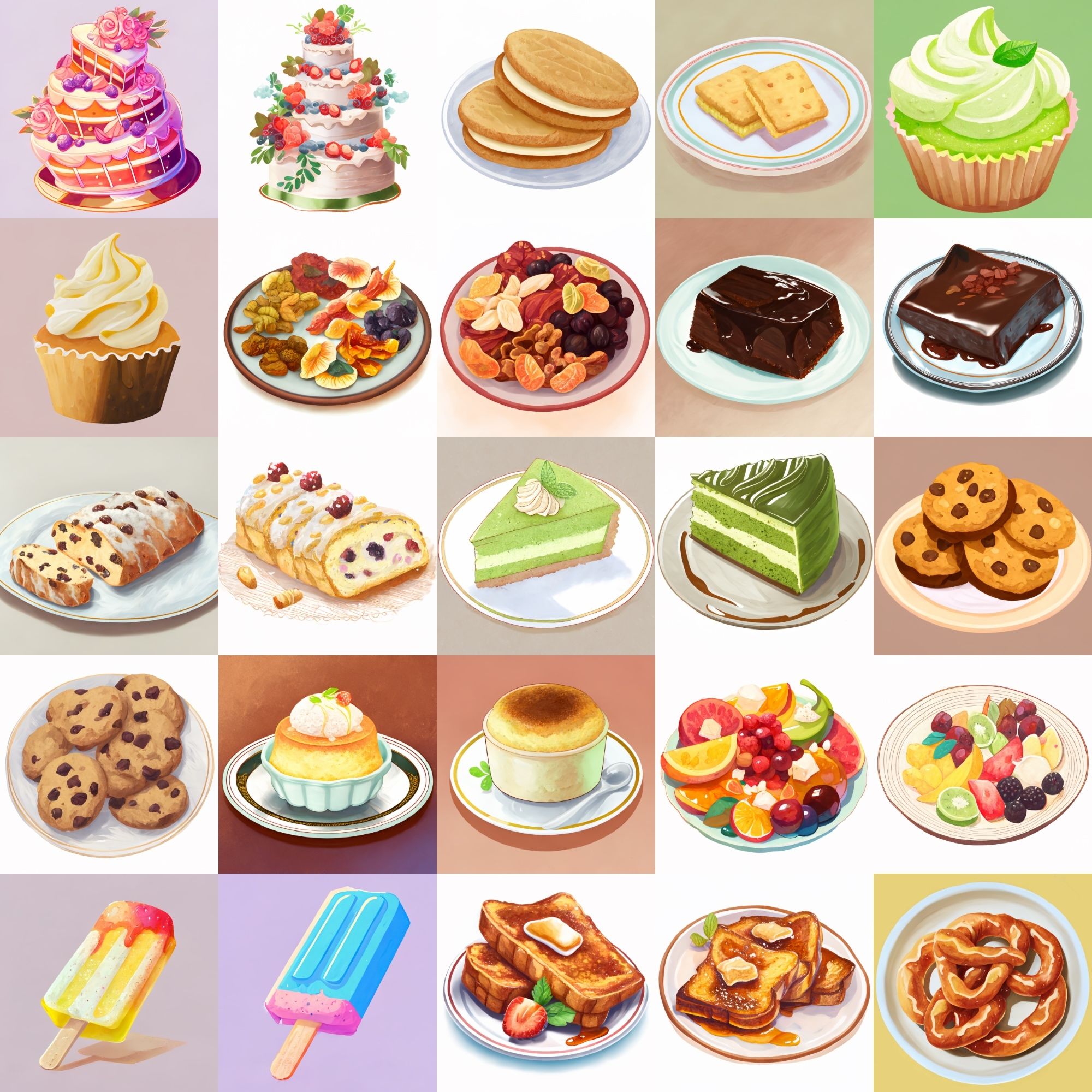 サンプル画像4:【色々なデザートのイラスト】著作権フリーの高解像度画像（100枚）(Game Material Store) [d_268981]