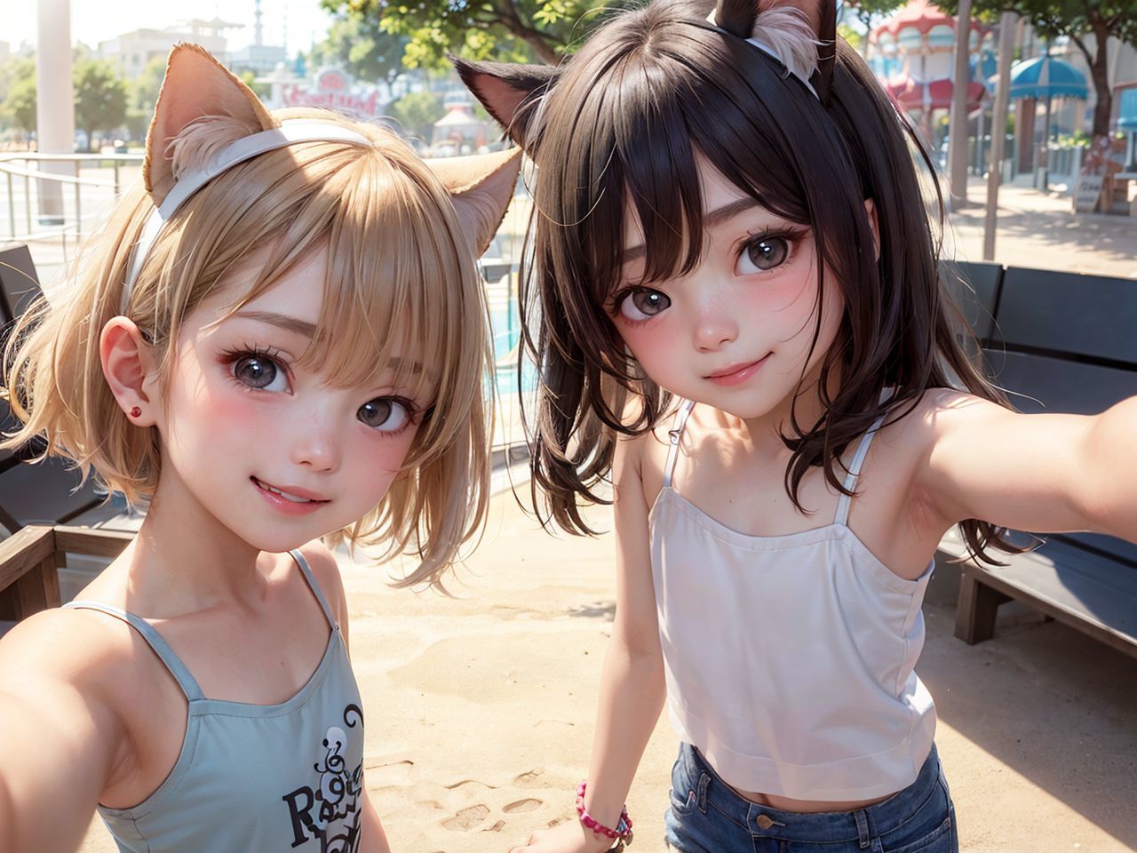 遊園地露出ガール