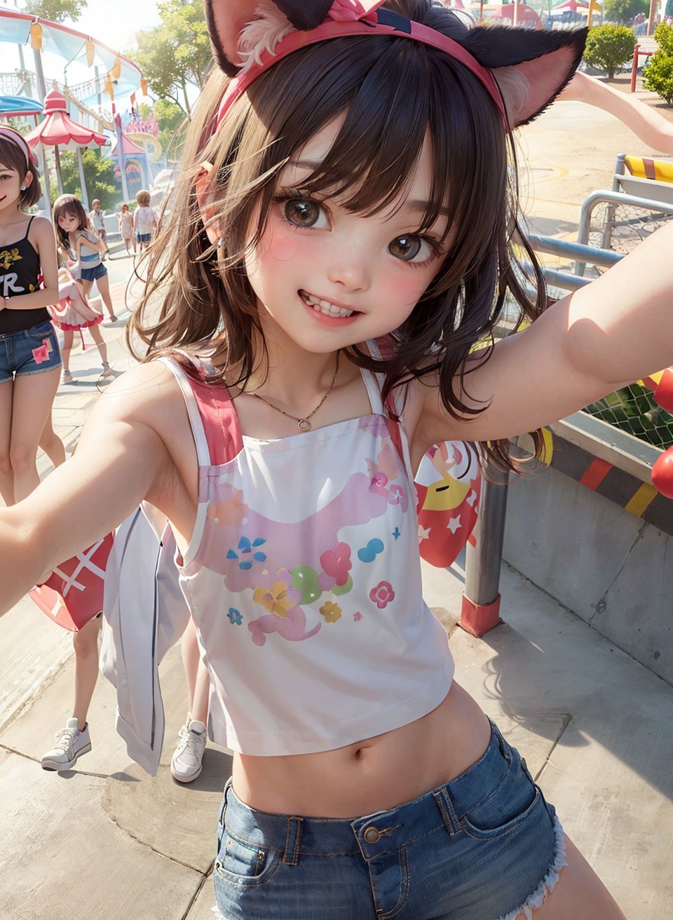 遊園地露出ガール