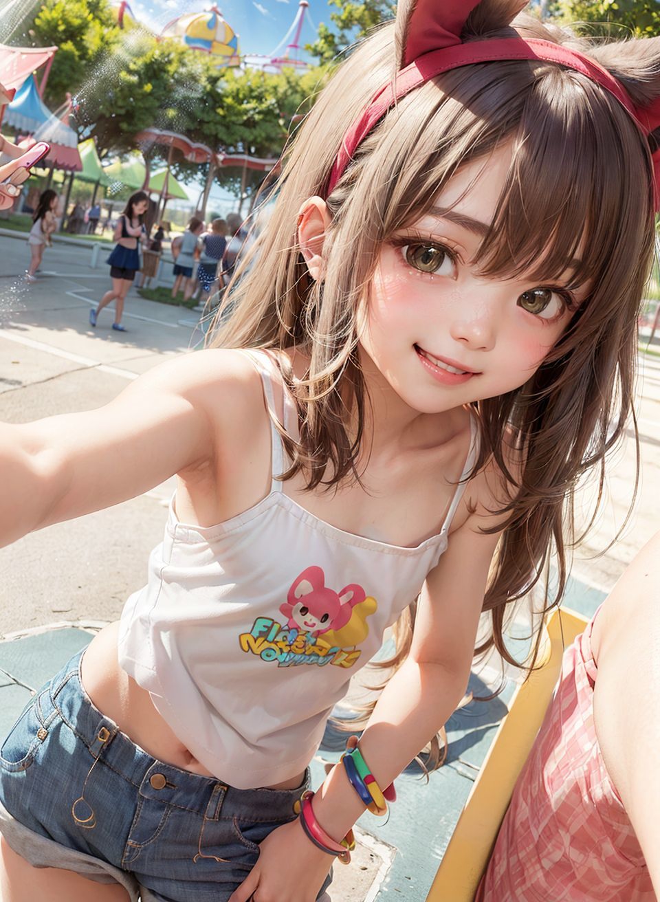 遊園地露出ガール