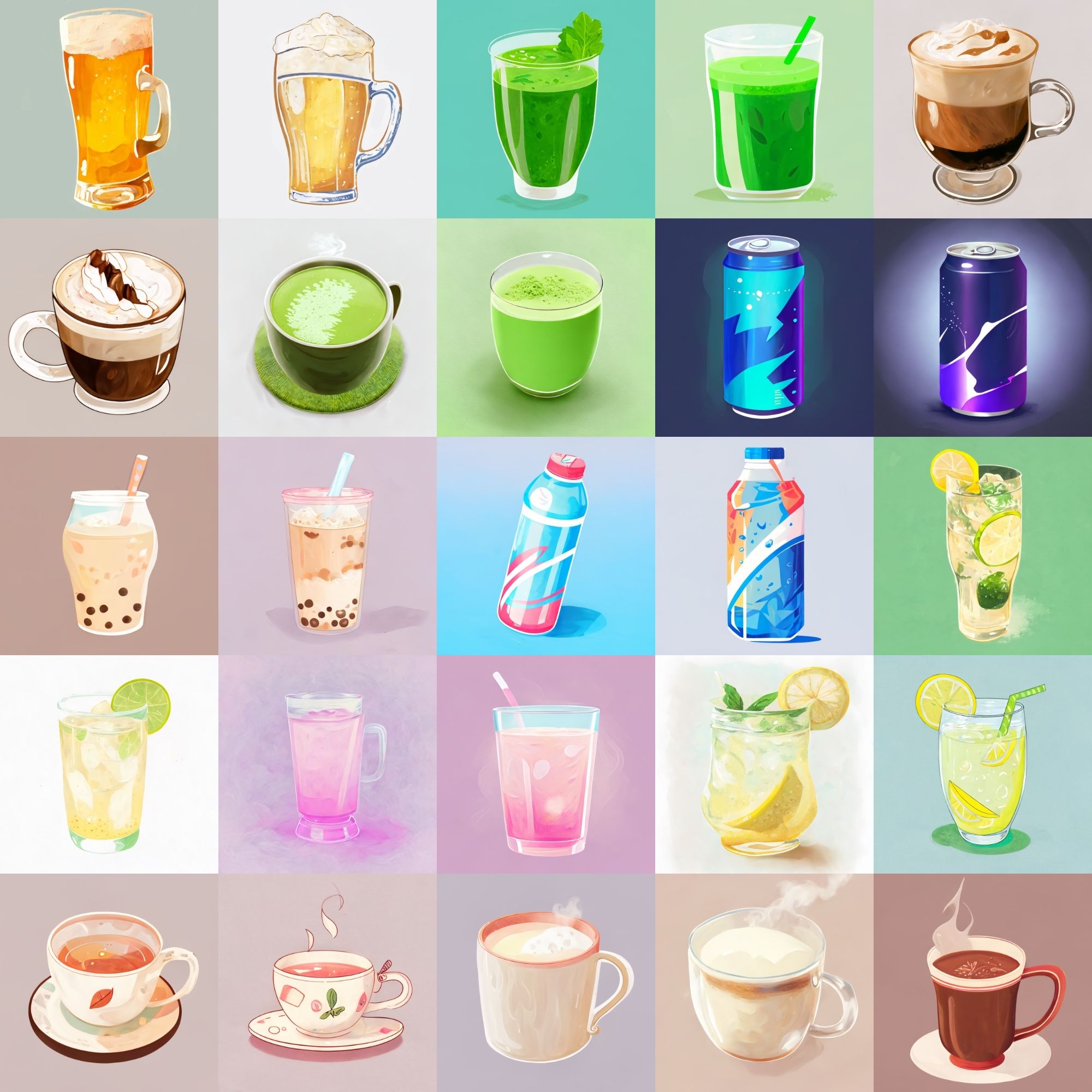 サンプル画像2:【色々な飲み物のイラスト】著作権フリーの高解像度画像（100枚）(Game Material Store) [d_269831]