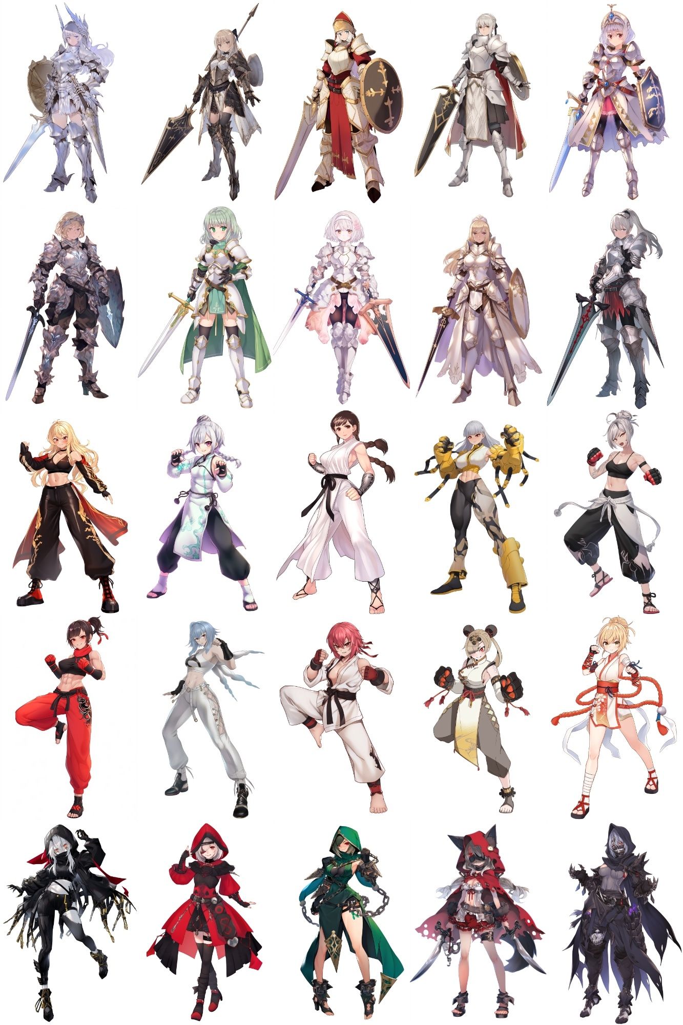 サンプル画像2:【女キャラ全身立ち絵ジョブ別1】著作権フリーの高解像度素材（100枚）(Game Material Store) [d_269942]