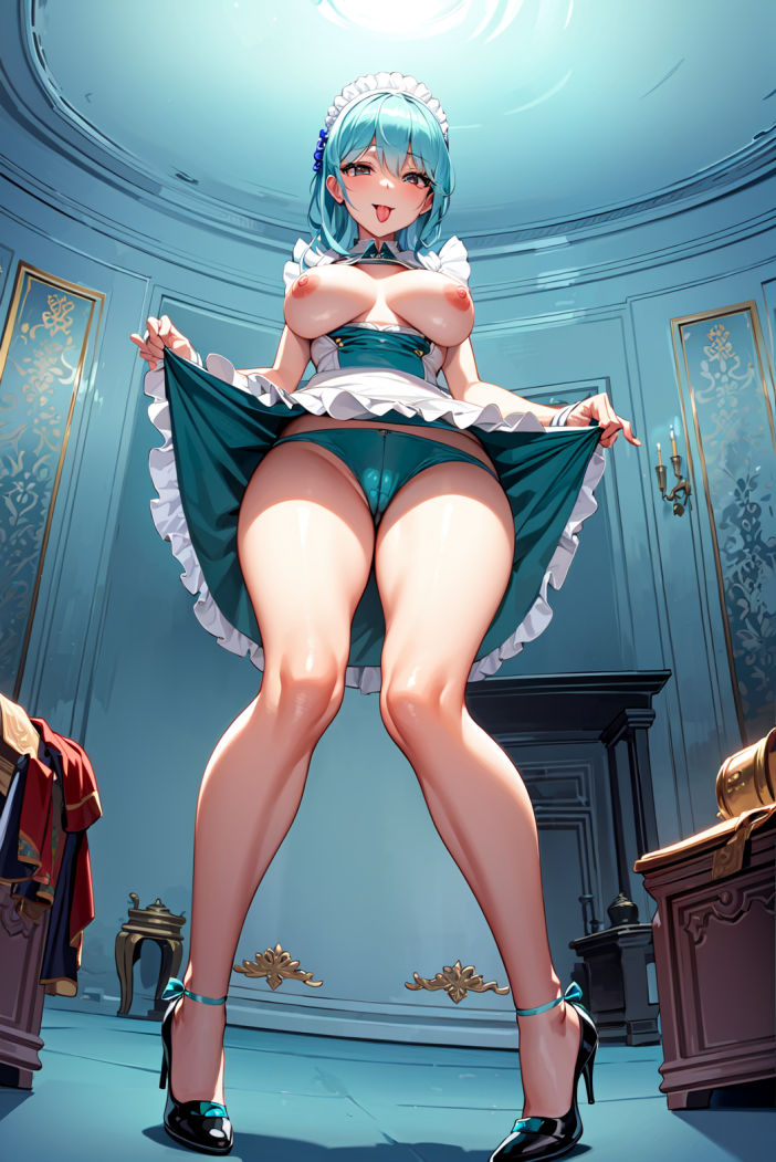 サンプル画像1:スカートたくし上げイラスト集 メイド編（d24e）(eagle production) [d_270244]