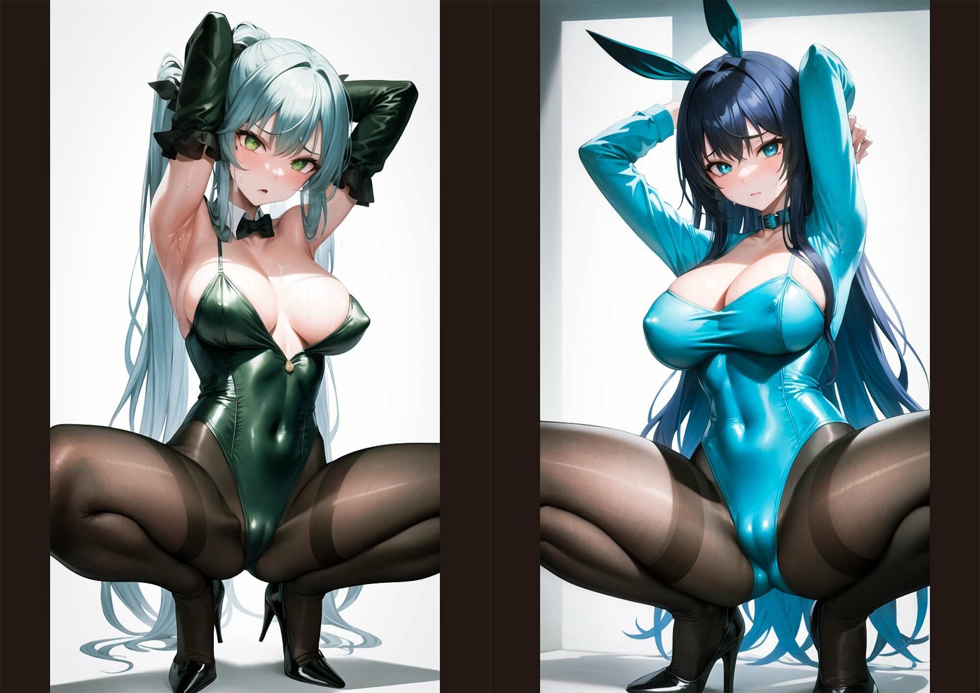 サンプル画像1:パンストスク水エロ蹲踞3(AI美女編集部) [d_270611]