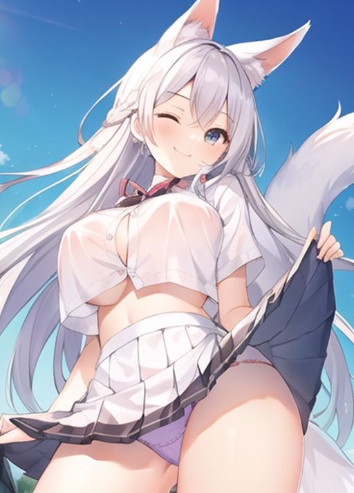 サンプル画像1:元気いっぱい爆乳ケモミミ少女と学園生活（デート風）(みかみサークル) [d_270704]