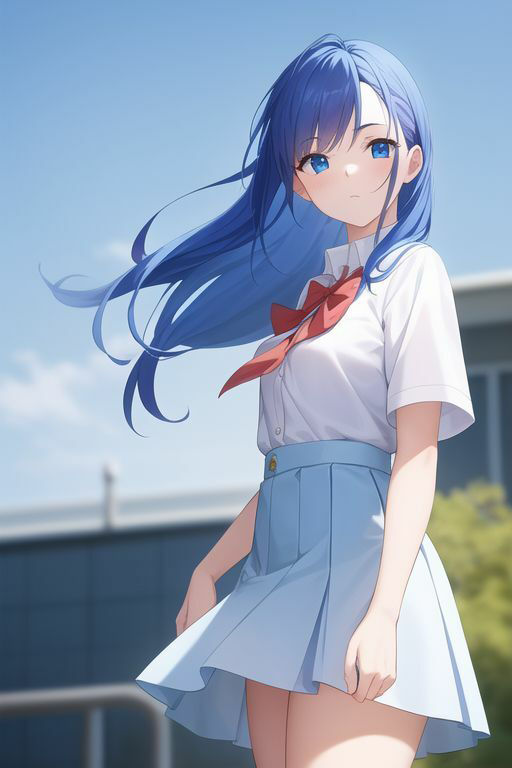 サンプル画像1:青髪制服乃女立絵集合〜之非淫〜(AI大全本舗 学園長初の裏物写真集をご覧あれ) [d_271212]