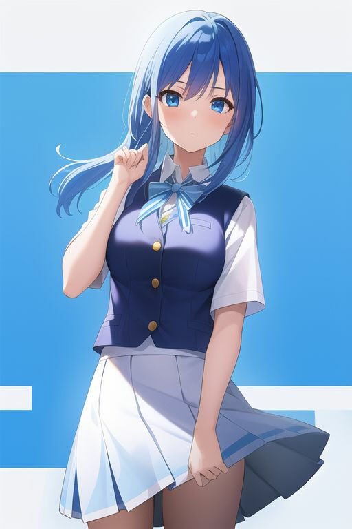 サンプル画像6:青髪制服乃女立絵集合〜之非淫〜(AI大全本舗 学園長初の裏物写真集をご覧あれ) [d_271212]