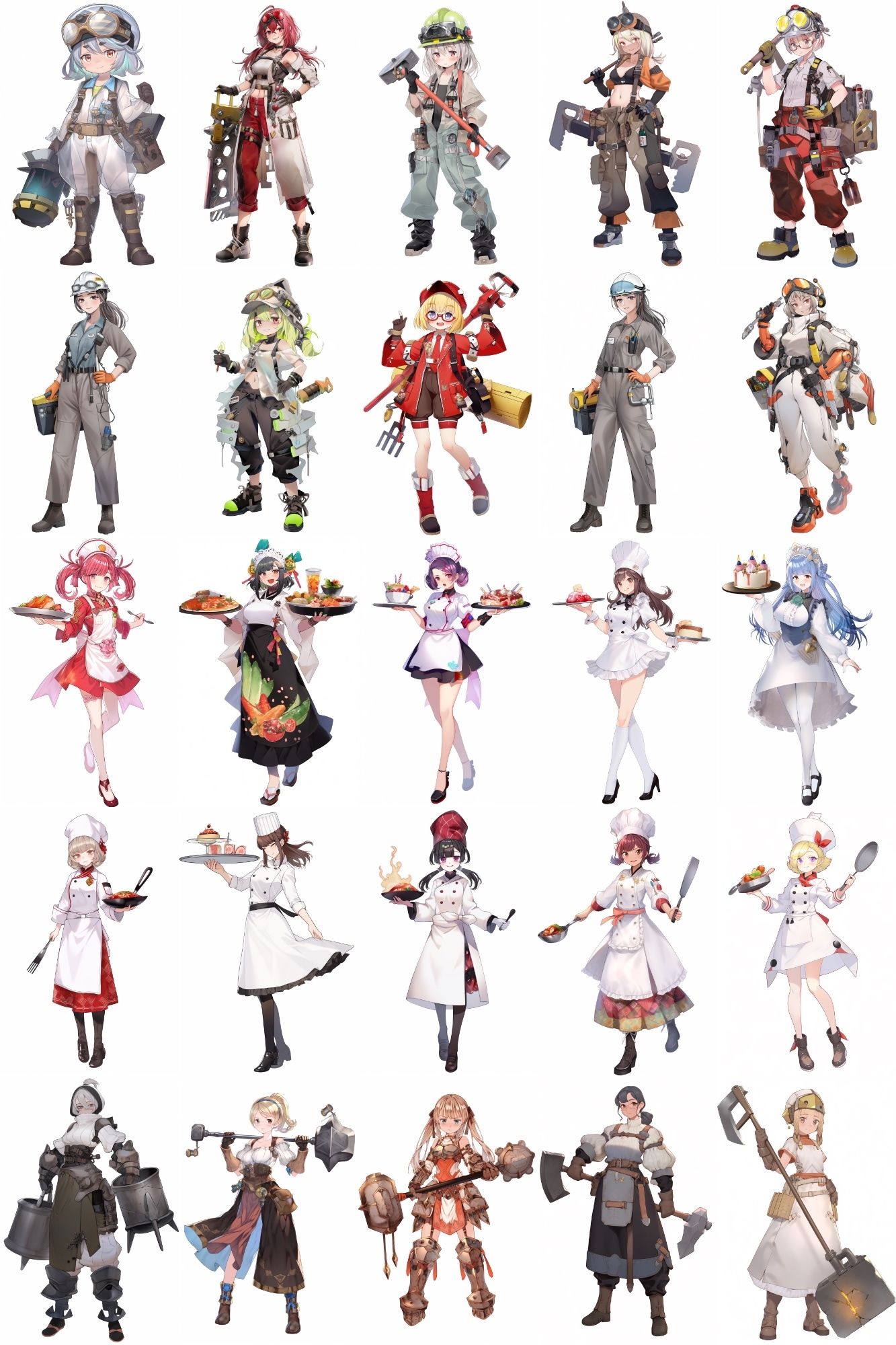 サンプル画像2:【女キャラ全身立ち絵ジョブ別3】著作権フリーの高解像度素材（100枚）(Game Material Store) [d_271856]