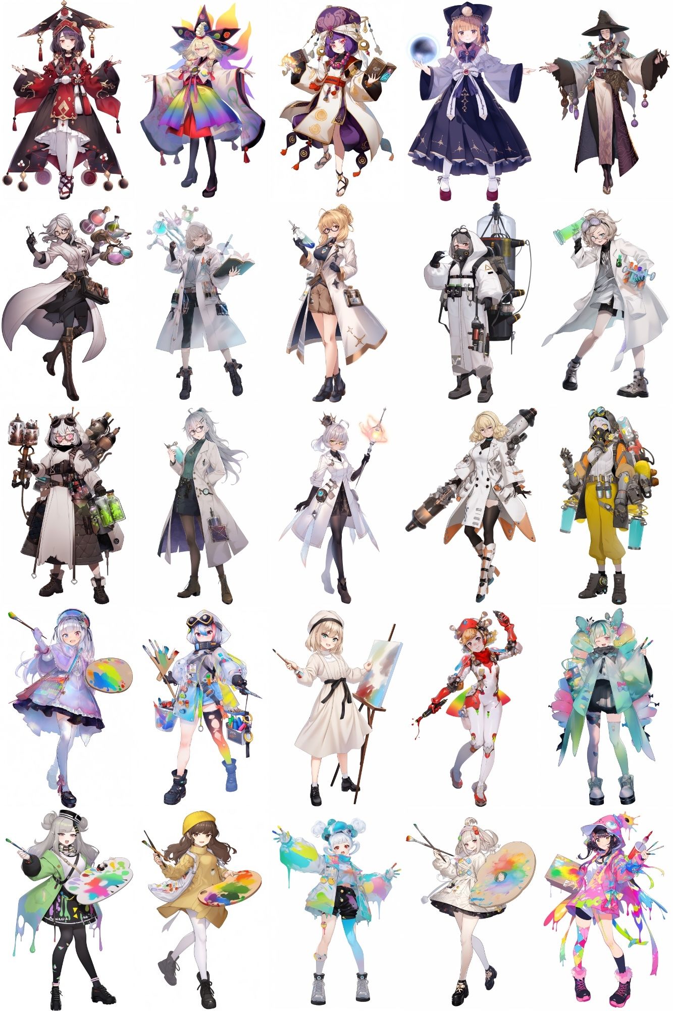 サンプル画像3:【女キャラ全身立ち絵ジョブ別3】著作権フリーの高解像度素材（100枚）(Game Material Store) [d_271856]