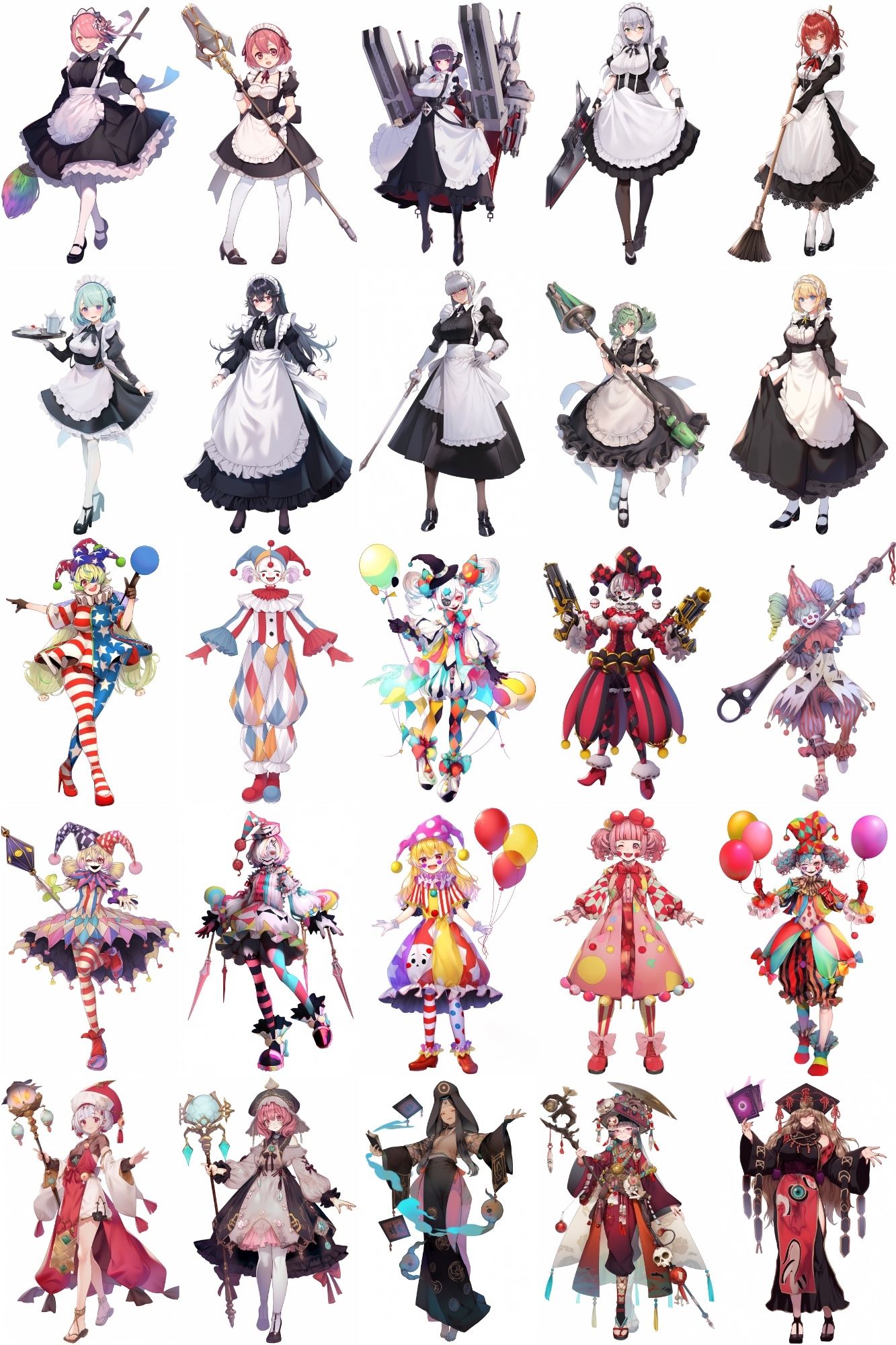 サンプル画像4:【女キャラ全身立ち絵ジョブ別3】著作権フリーの高解像度素材（100枚）(Game Material Store) [d_271856]