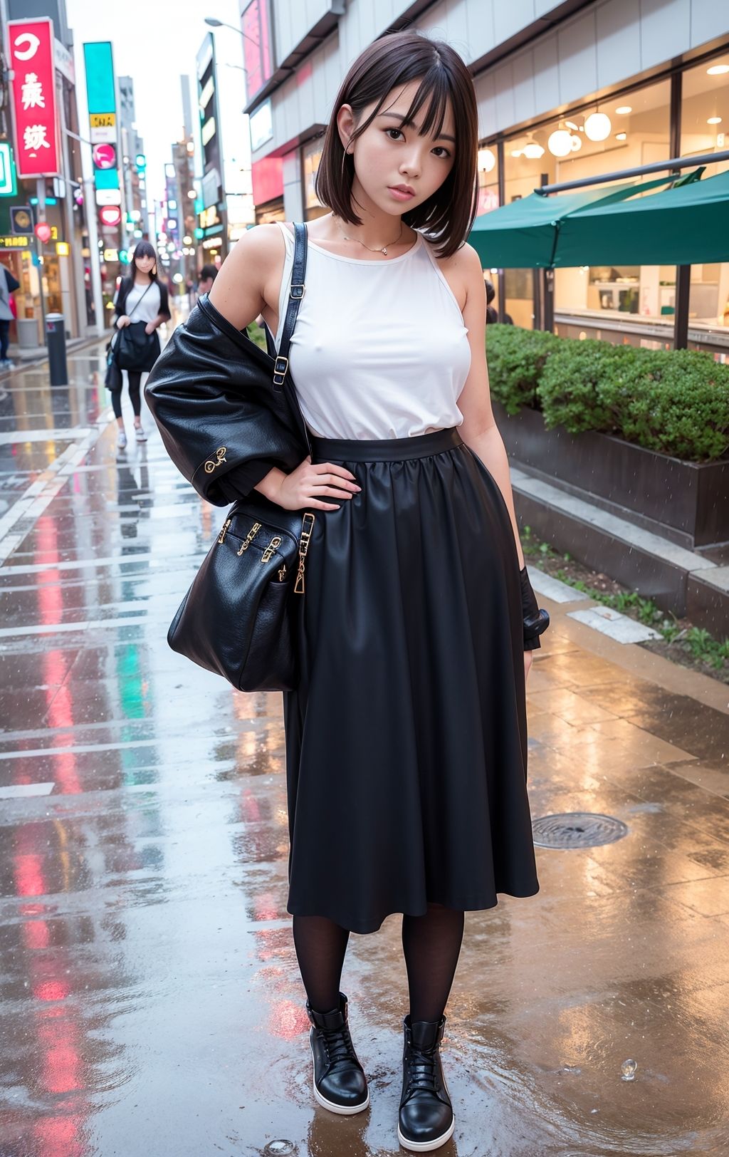 サンプル画像3:雨恋美女 104枚 AI美人写真集］(AI世界出版社) [d_271860]