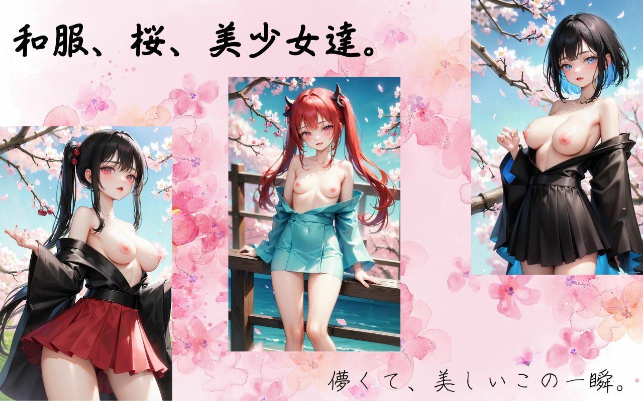 サンプル画像1:和服＋桜＋美少女 〜和服美少女写真集〜(あいどっと) [d_271890]