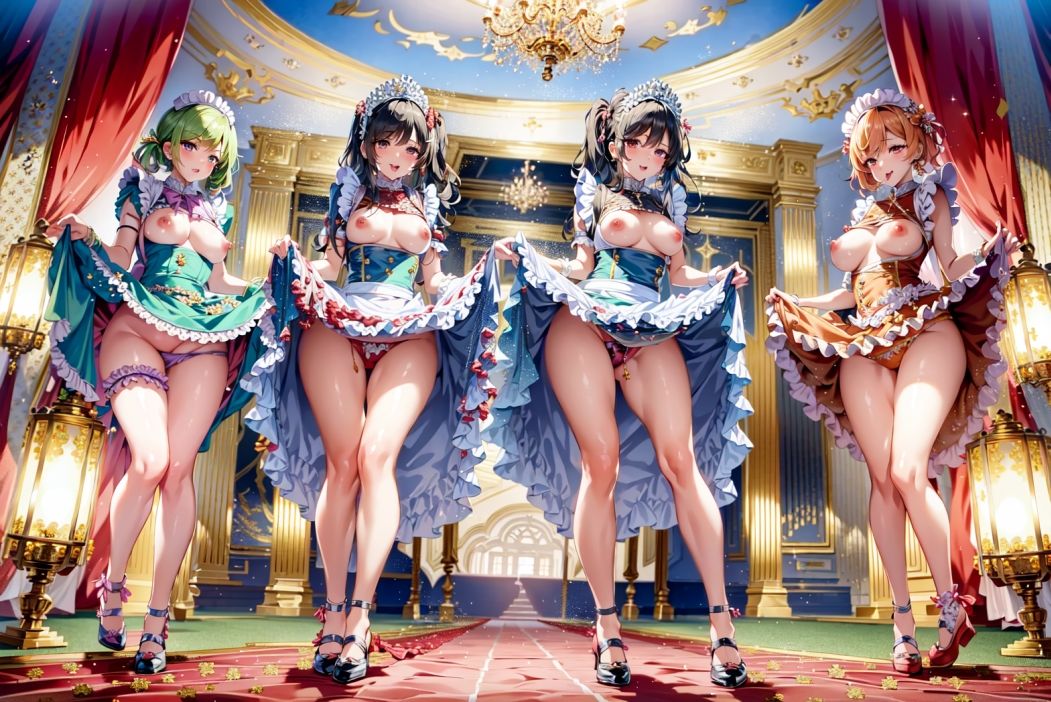 サンプル画像3:スカートたくし上げ美麗イラスト集 メイド4人編（brdreeb）(eagle production) [d_272059]