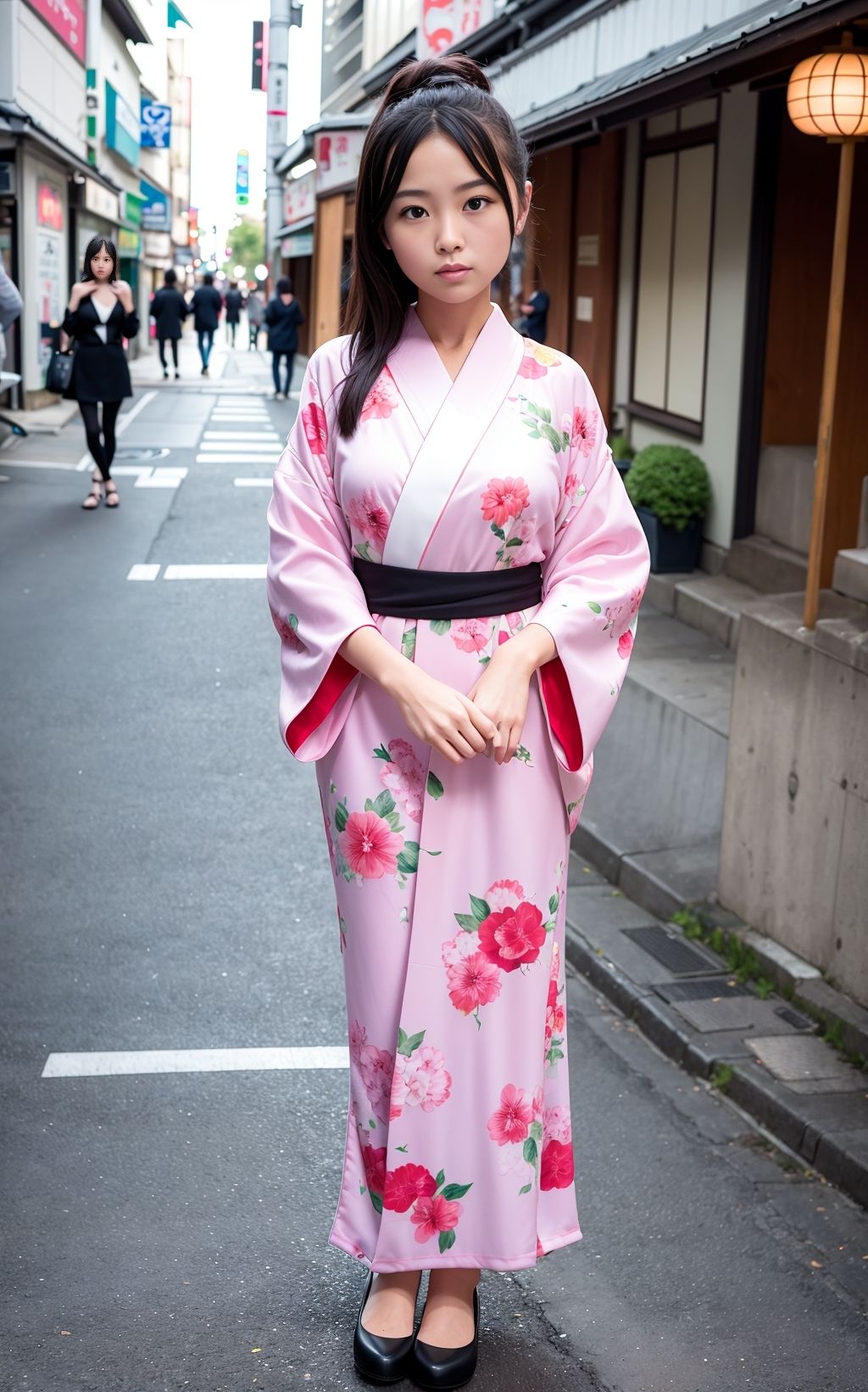 サンプル画像1:彩り着物の街角美人 111枚 ［AI美人写真集］(AI世界出版社) [d_272106]