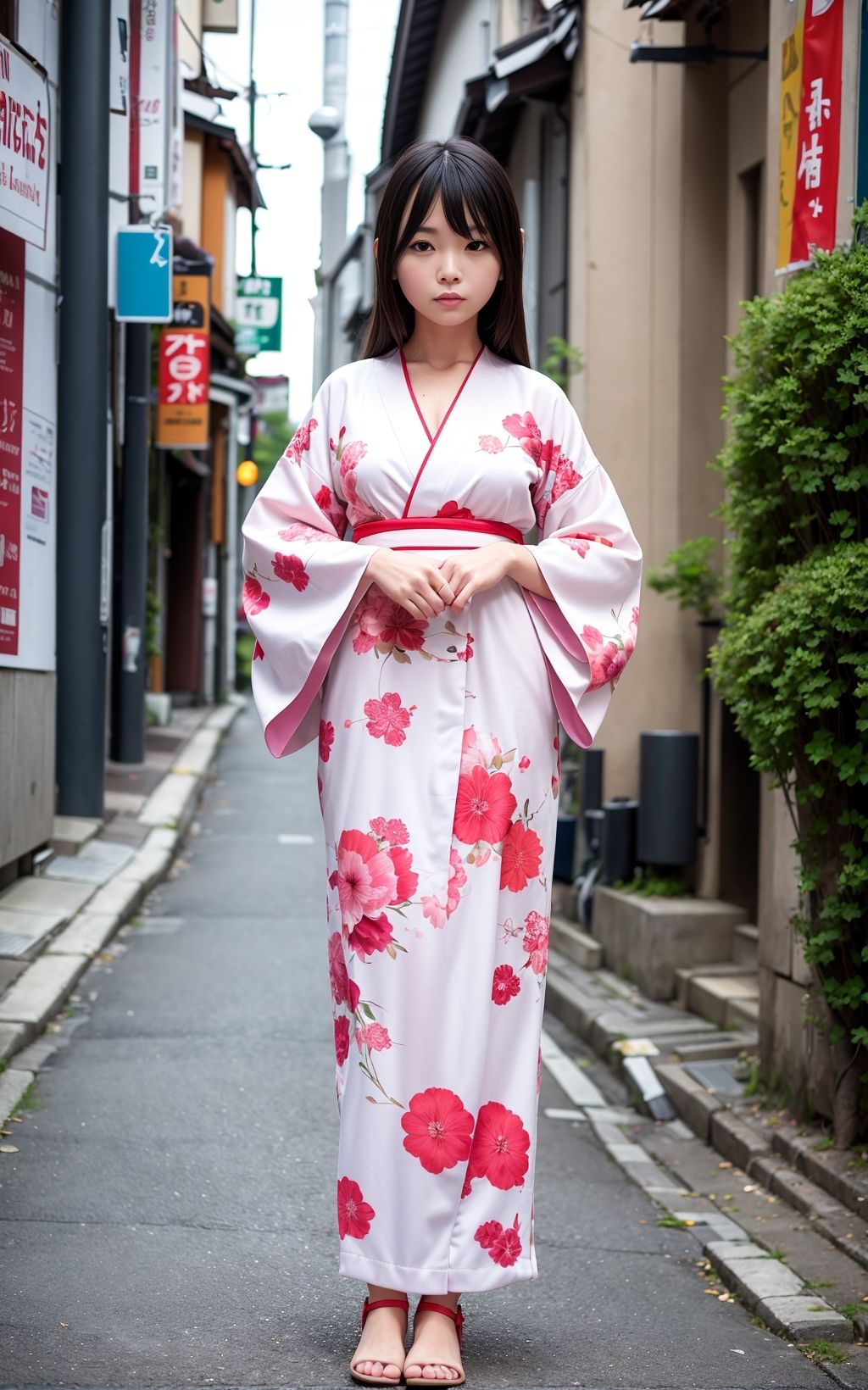 サンプル画像2:彩り着物の街角美人 111枚 ［AI美人写真集］(AI世界出版社) [d_272106]