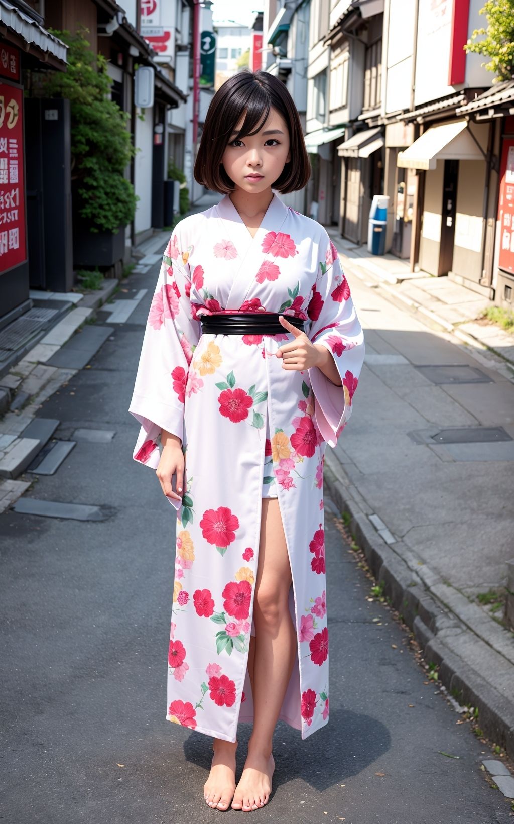 サンプル画像3:彩り着物の街角美人 111枚 ［AI美人写真集］(AI世界出版社) [d_272106]