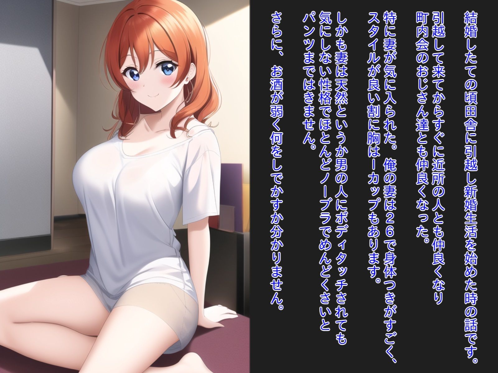 サンプル画像1:田舎に越してきた天然若妻は町内会のおじさん達に酔わされ孕まされる(NTR最強會) [d_272452]