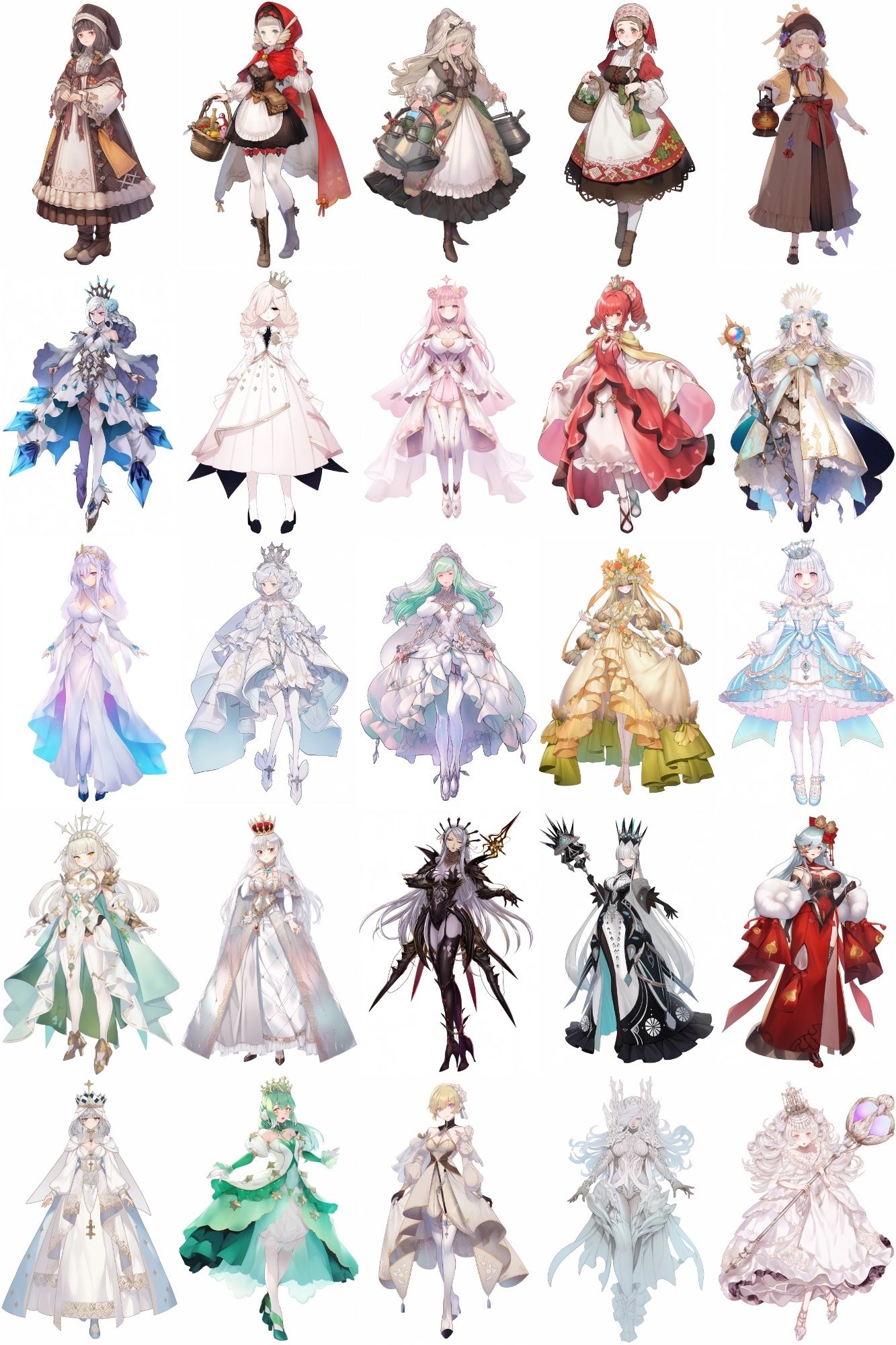 サンプル画像1:【女キャラ全身立ち絵ジョブ別4】著作権フリーの高解像度素材（100枚）(Game Material Store) [d_272982]