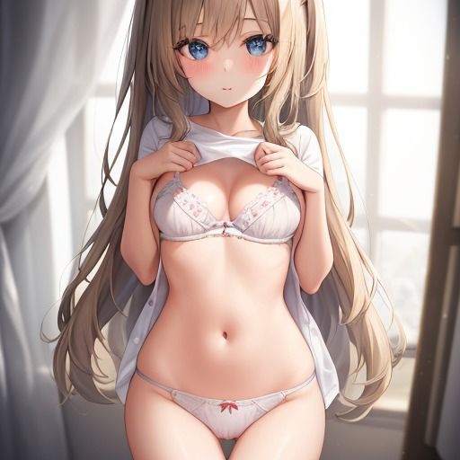 サンプル画像1:たくし上げ！恥ずかしがりながら見せてくれる女の子たち(きゃらめる本舗) [d_273401]