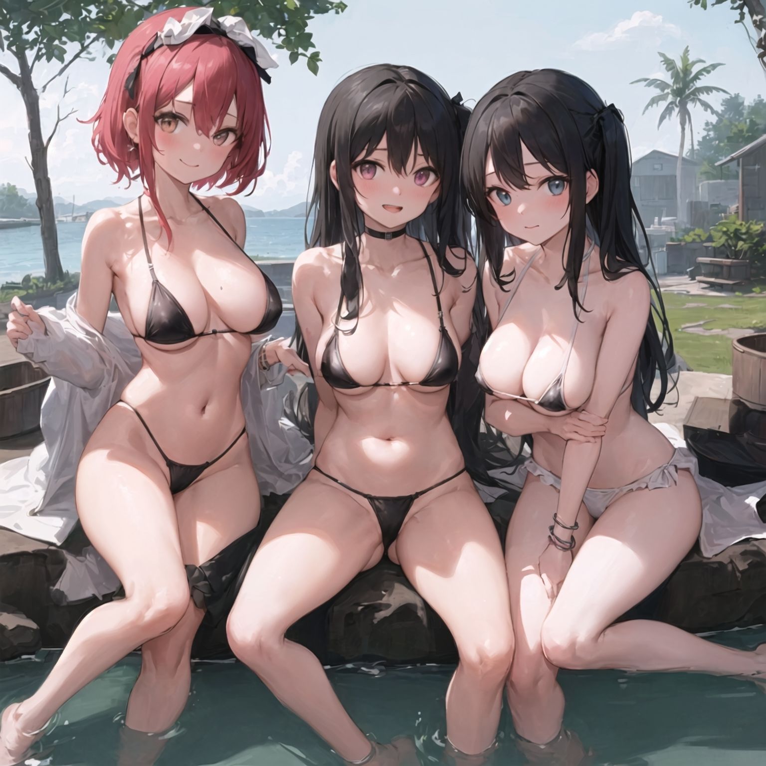 「巨乳美少女」×「極小ビキニ」美麗CG集