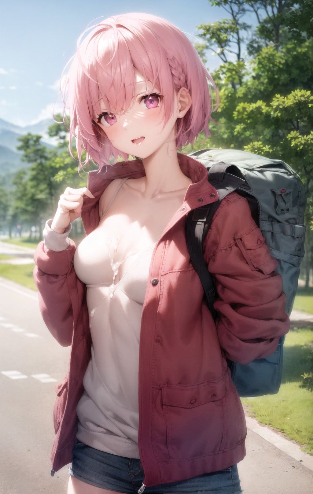 サンプル画像1:お股ゆるキャン△狙われ易い天然ピンク髪ソロキャンプ(ピンク寺) [d_273696]