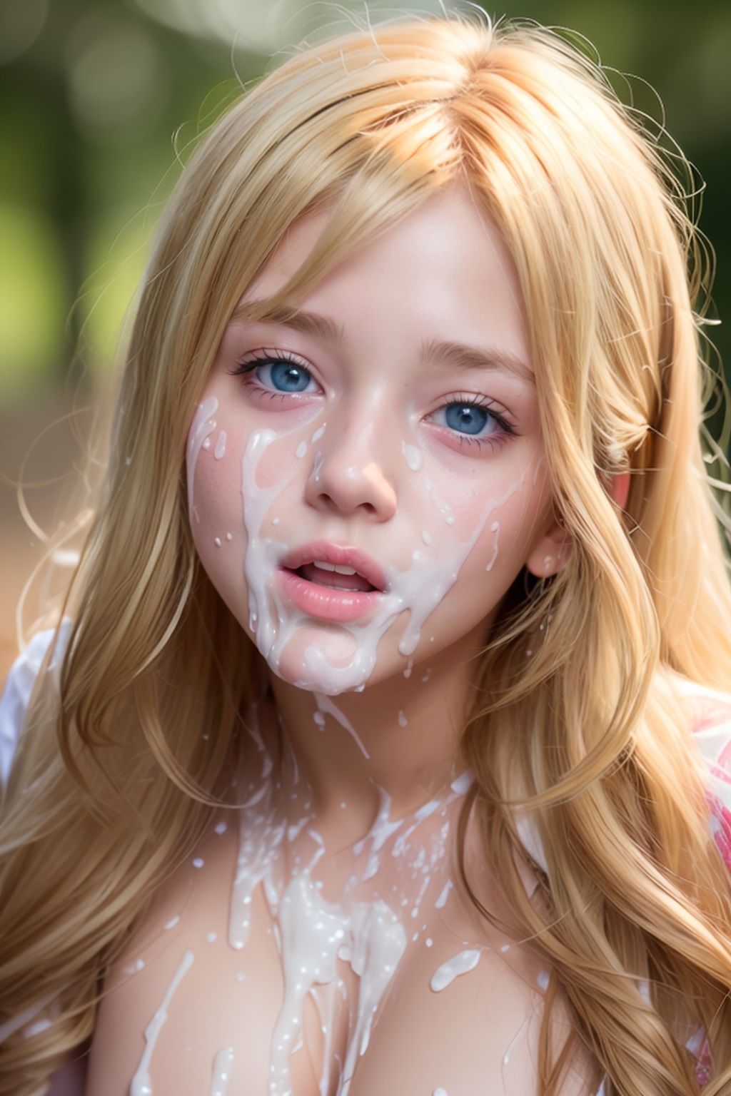 サンプル画像4:Bukkake on Blonde もしもあの金髪美女にぶっかけたら…(はちみつスタジオ) [d_273902]