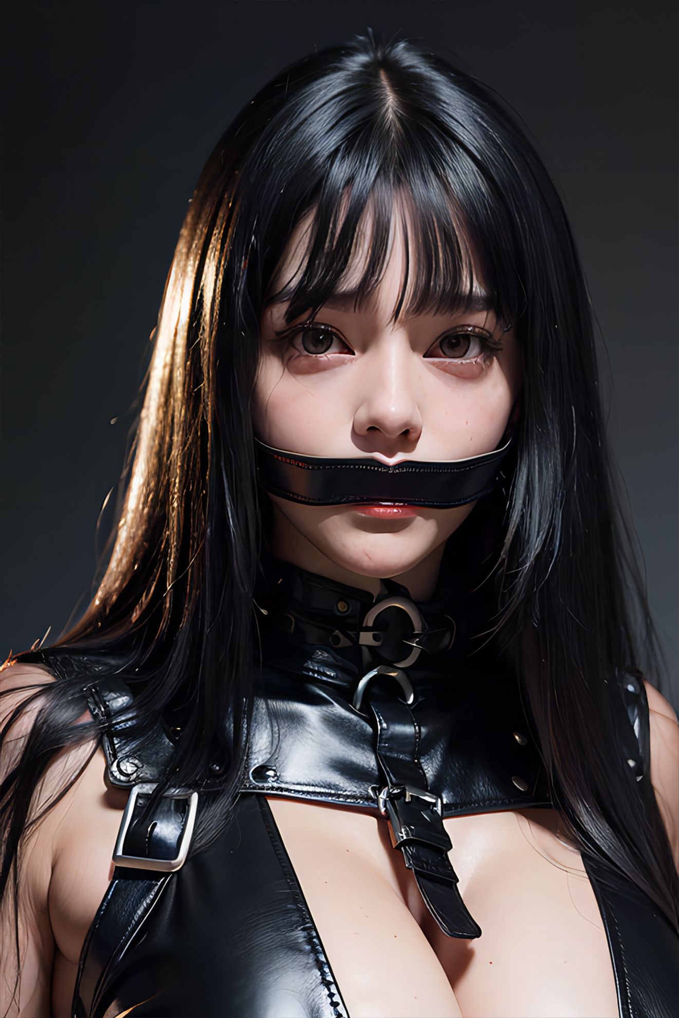 サンプル画像4:ボンデージ写真館 黒髪ロング編(AIグラビア出版「AI DOOLs」) [d_273953]