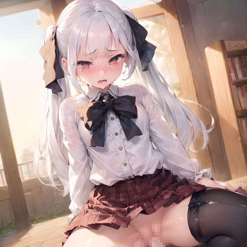 サンプル画像1:「中には出さないって言ったに」白髪ロリ美少女に中出し！(リラックスぱんだ) [d_273997]