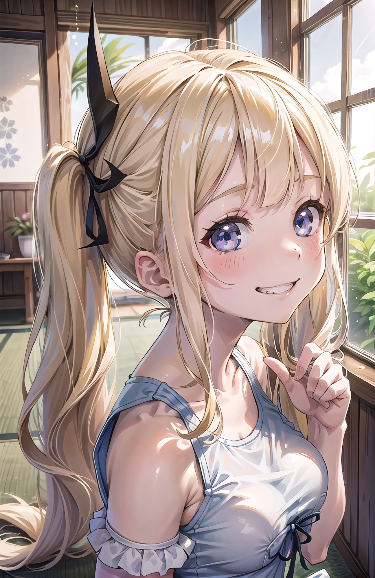 サンプル画像1:ご近所の白ハイソックス白スク水金髪ツインテールメスガ〇ロ〇ちゃん(NAI本舗) [d_273998]