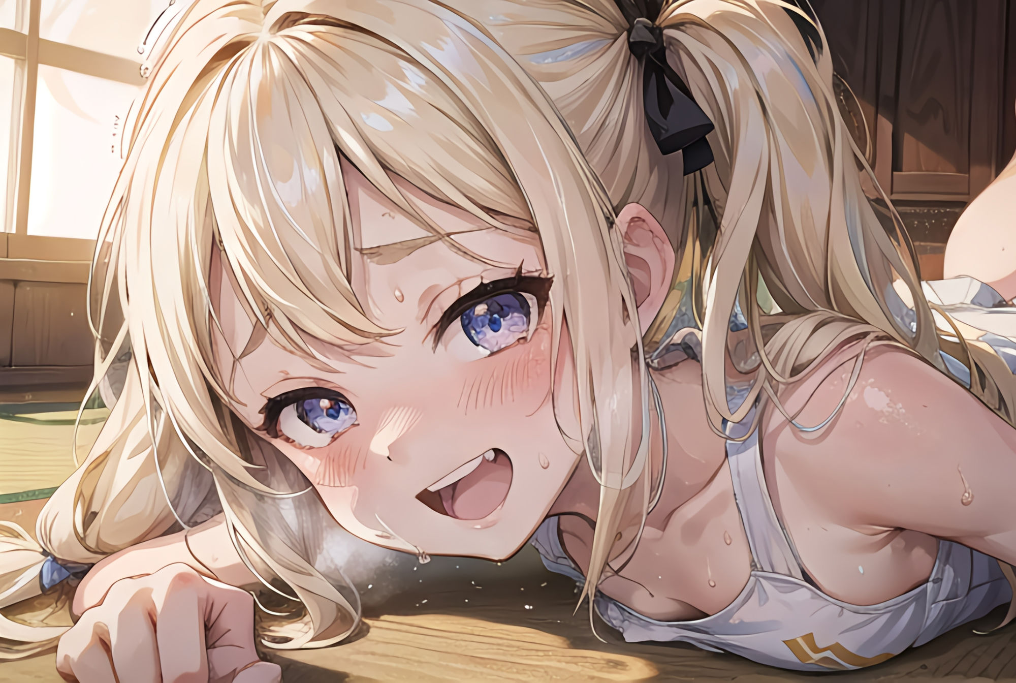 サンプル画像4:ご近所の白ハイソックス白スク水金髪ツインテールメスガ〇ロ〇ちゃん(NAI本舗) [d_273998]