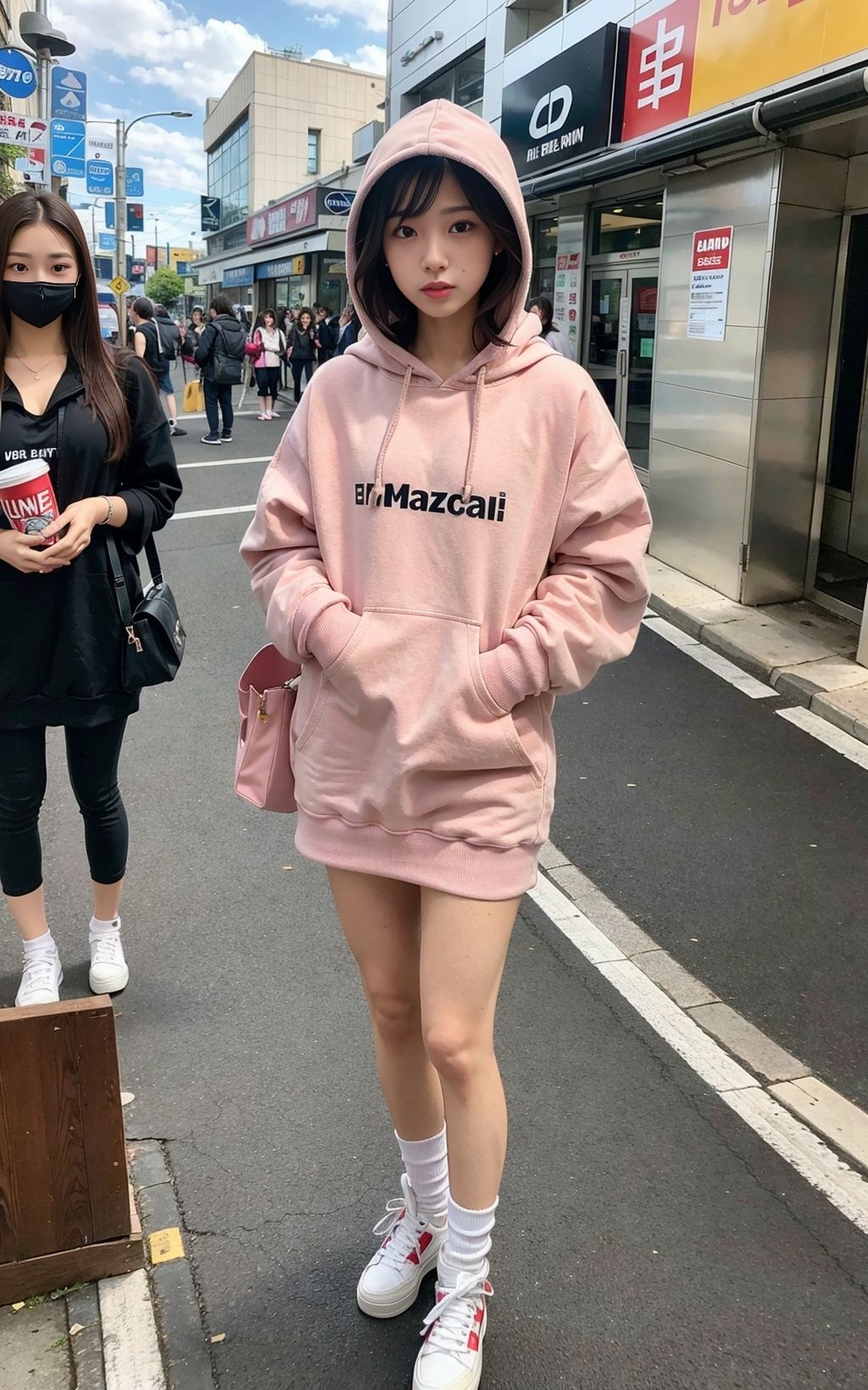 サンプル画像4:パーカーの下の美女 345枚［AI美人写真集］(AI世界出版社) [d_274378]