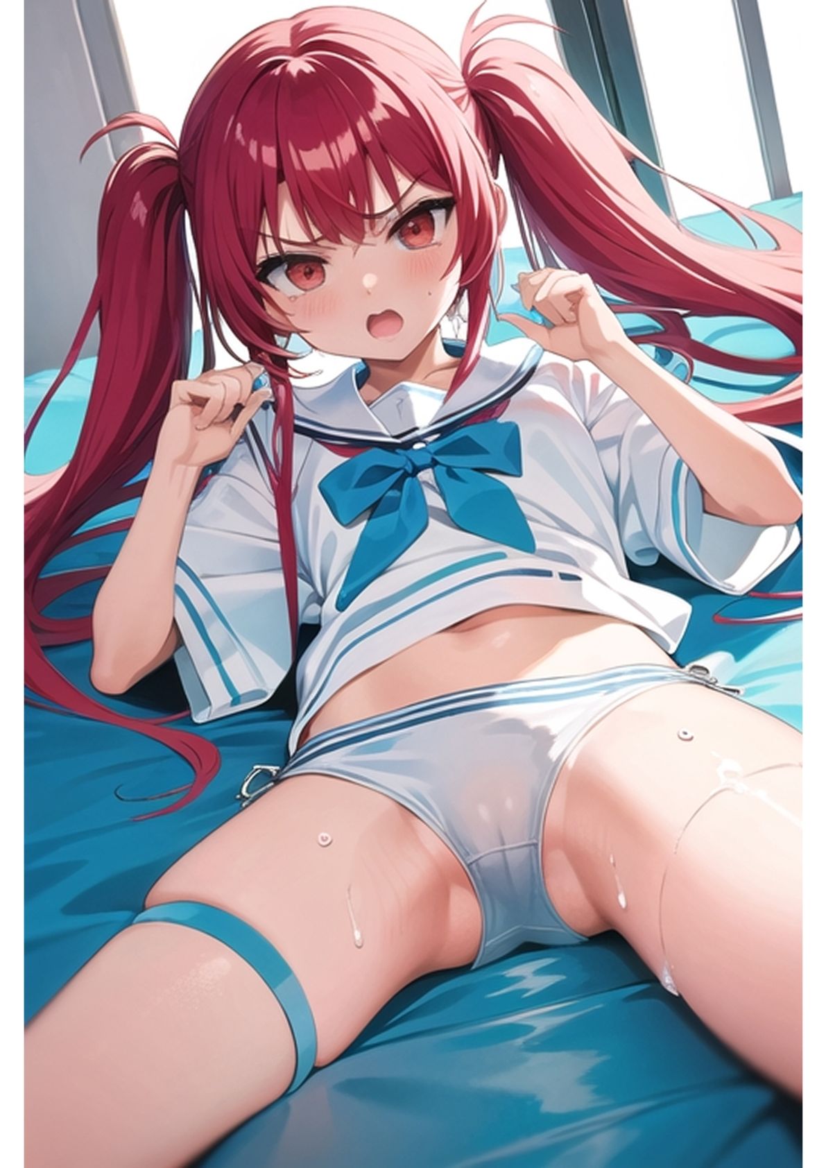 サンプル画像3:濡れたり食い込んだ股間を見せてくれるツインテールの女の子達(エーロステイク連盟) [d_274452]