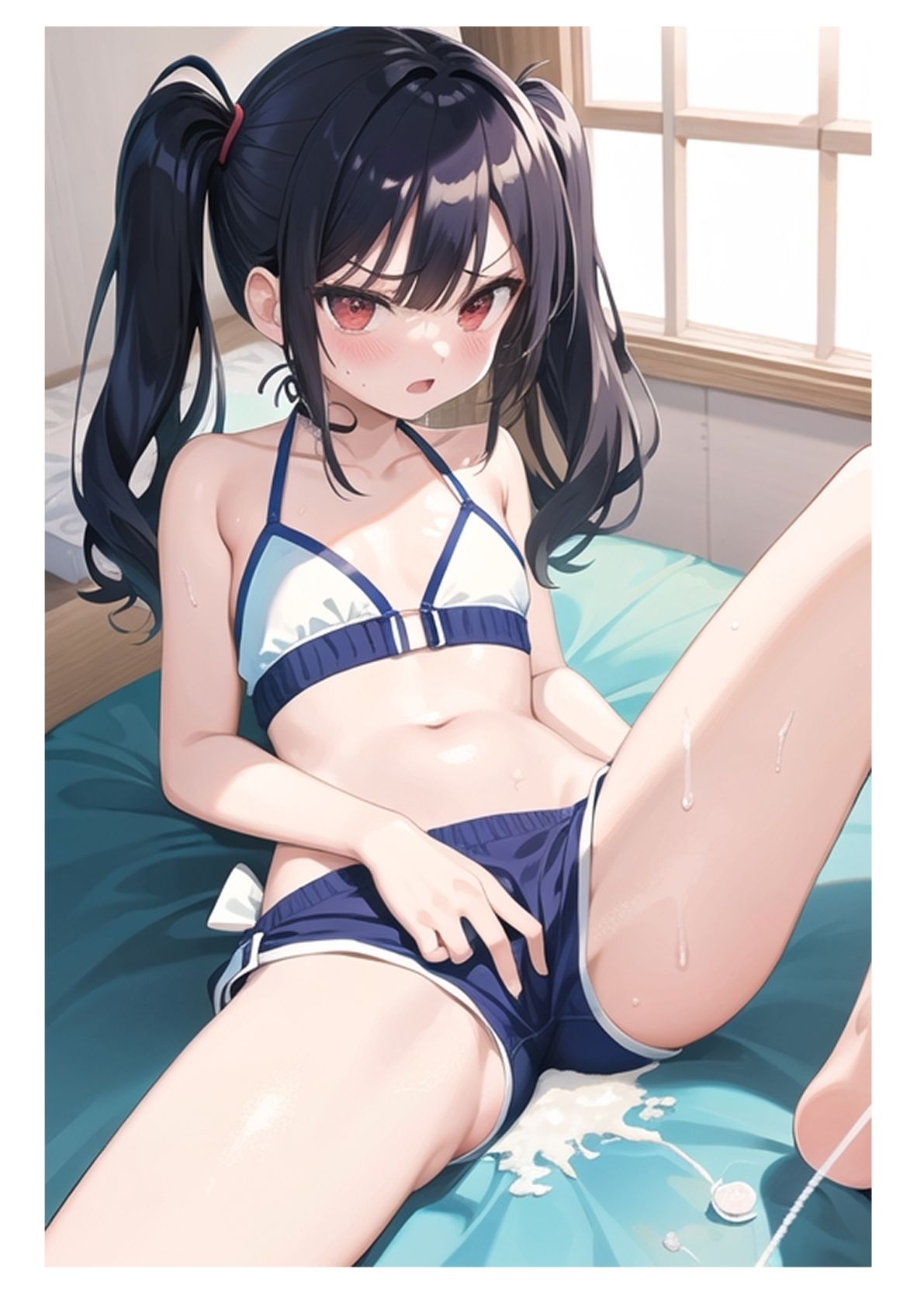 サンプル画像6:濡れたり食い込んだ股間を見せてくれるツインテールの女の子達(エーロステイク連盟) [d_274452]