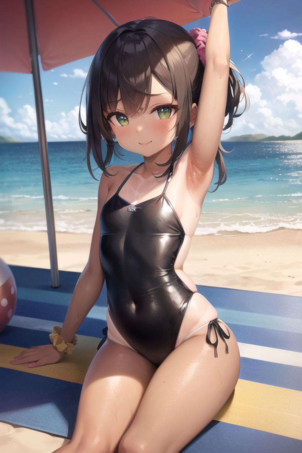 サンプル画像1:ビーチの日焼け少女集め(AIAI_MONKEY) [d_274681]