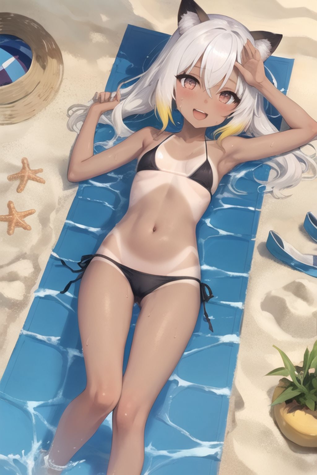 サンプル画像4:ビーチの日焼け少女集め(AIAI_MONKEY) [d_274681]