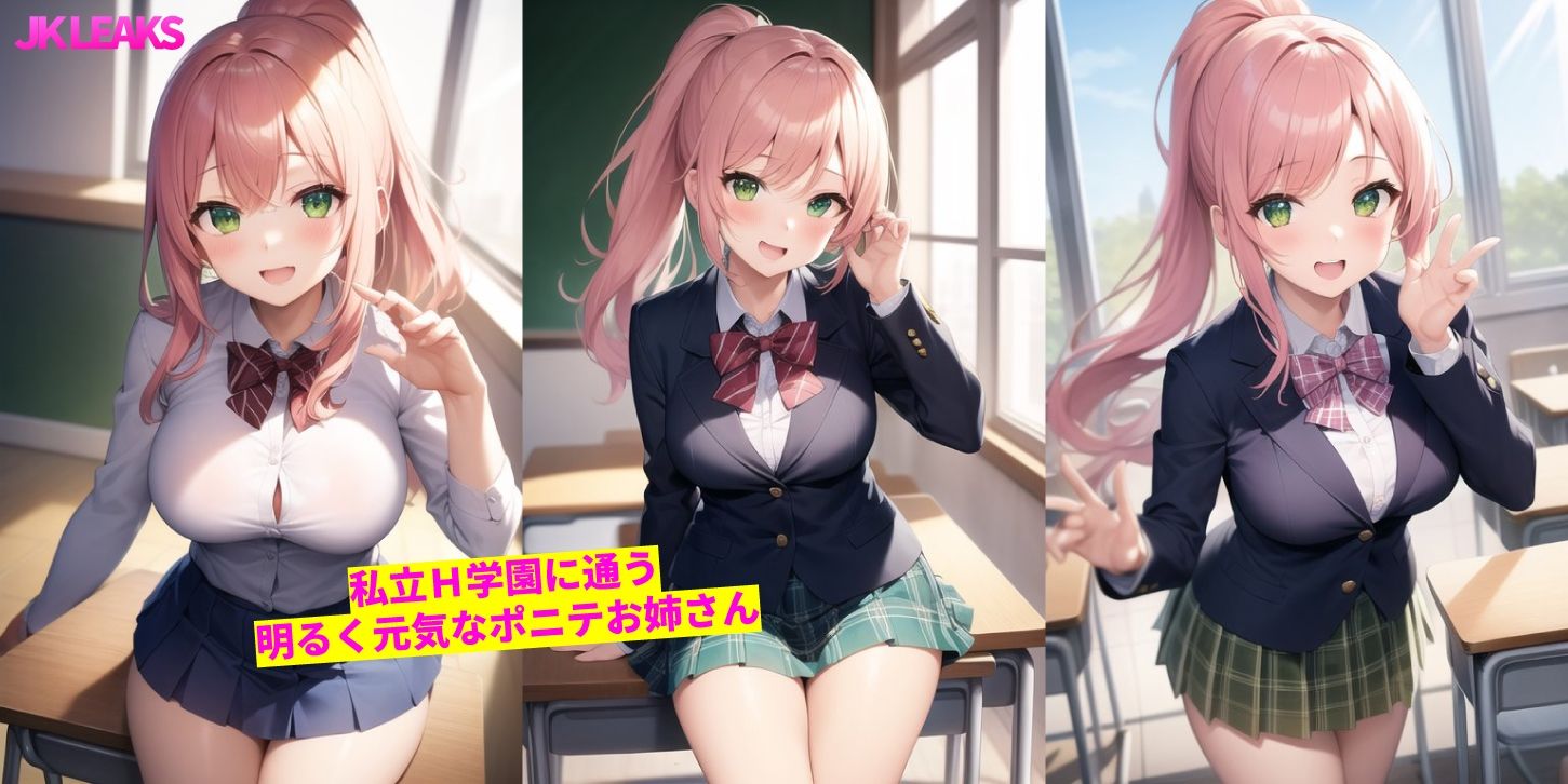 サンプル画像2:JK LEAKS 桃色ポニテお姉さん編(AniyA) [d_274832]