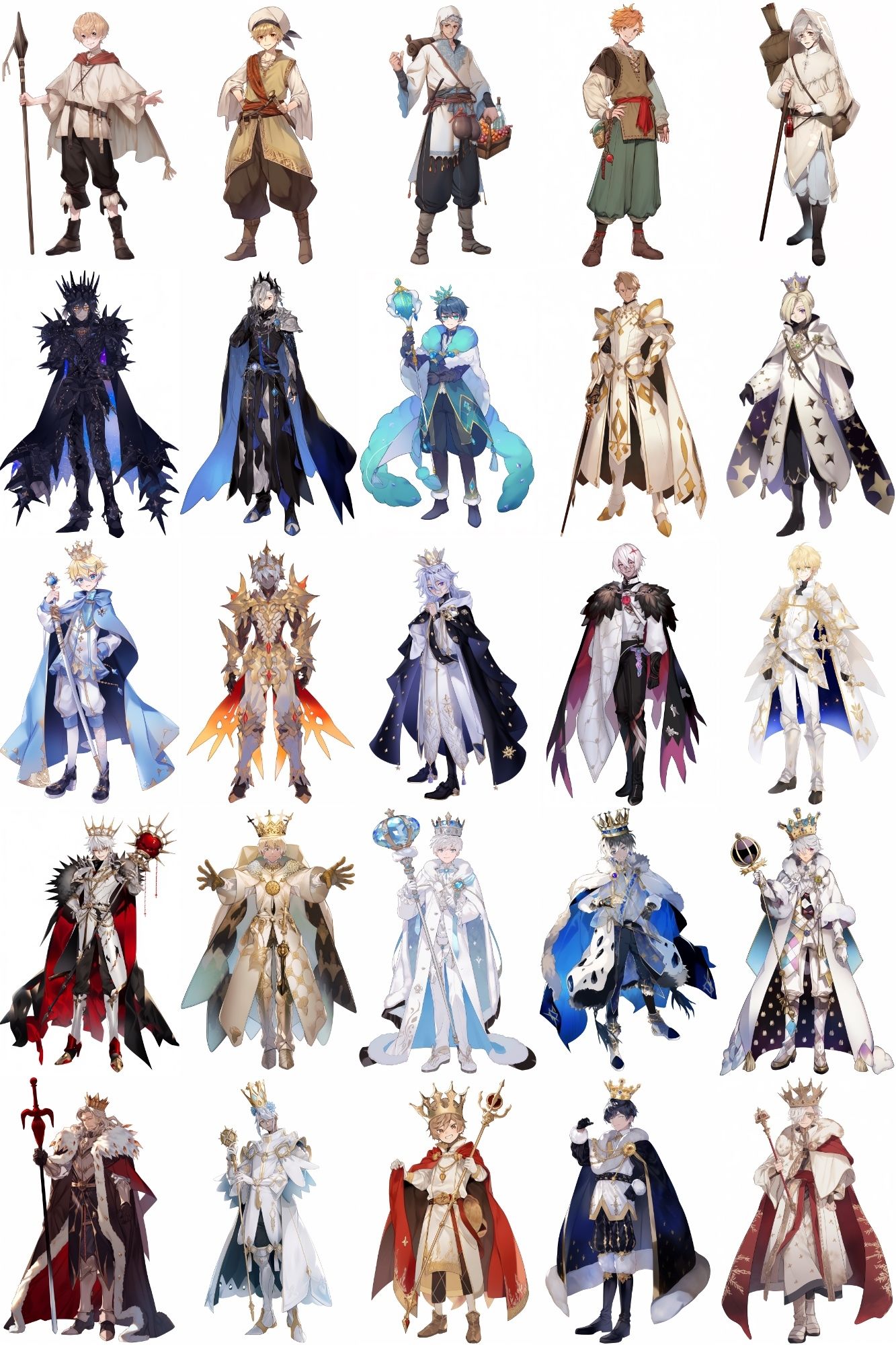 サンプル画像1:【男キャラ全身立ち絵ジョブ別4】著作権フリーの高解像度素材（100枚）(Game Material Store) [d_275043]