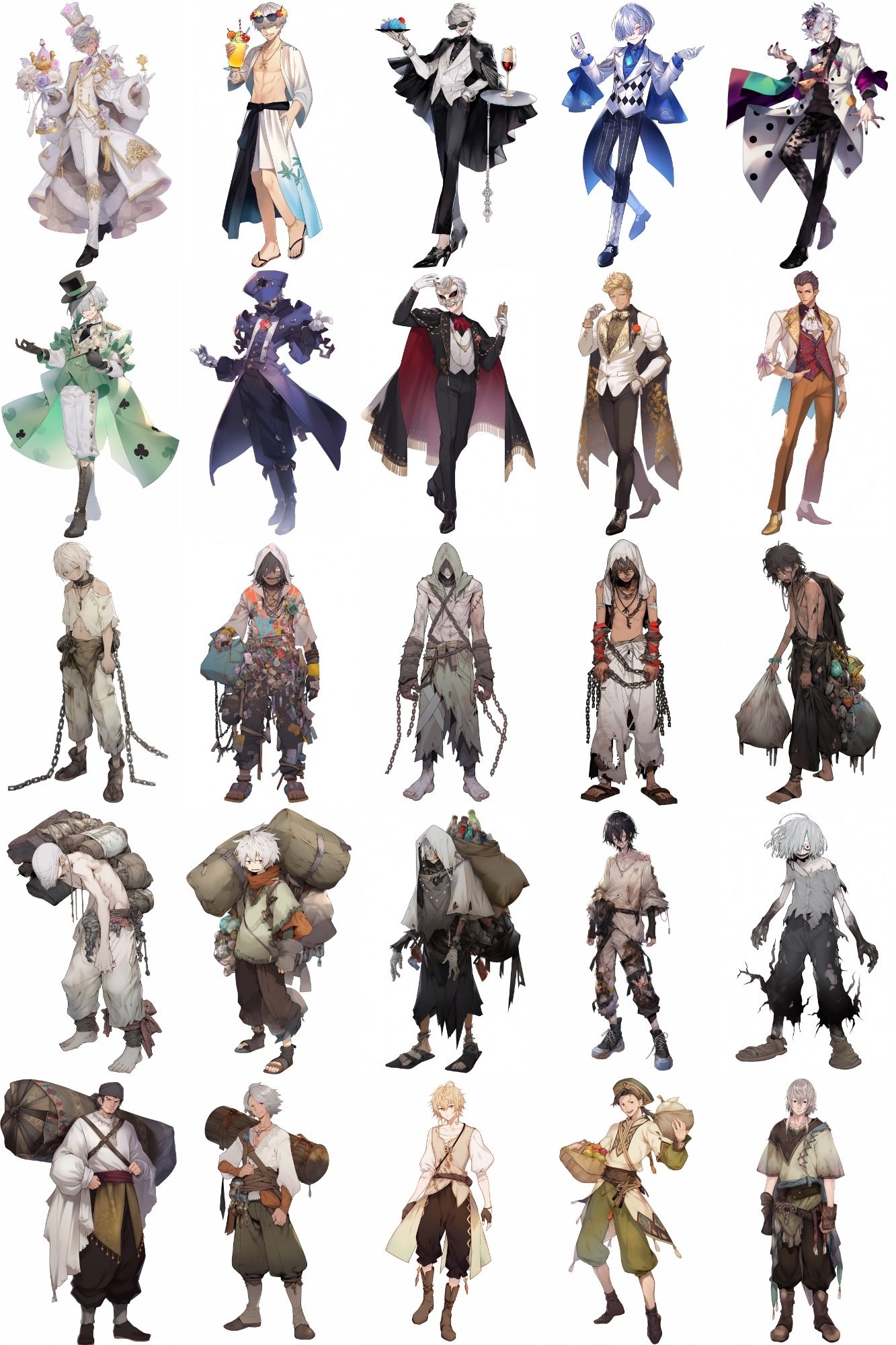 サンプル画像2:【男キャラ全身立ち絵ジョブ別4】著作権フリーの高解像度素材（100枚）(Game Material Store) [d_275043]