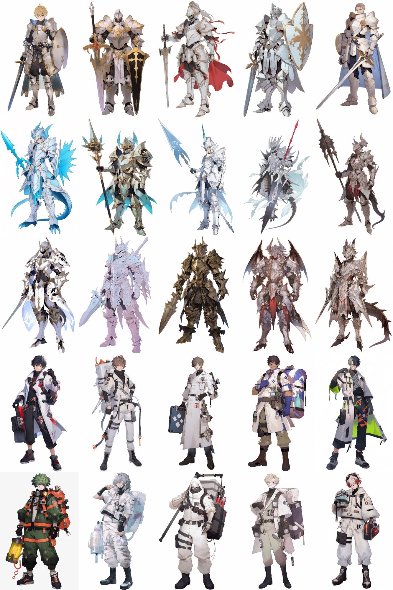 サンプル画像3:【男キャラ全身立ち絵ジョブ別4】著作権フリーの高解像度素材（100枚）(Game Material Store) [d_275043]