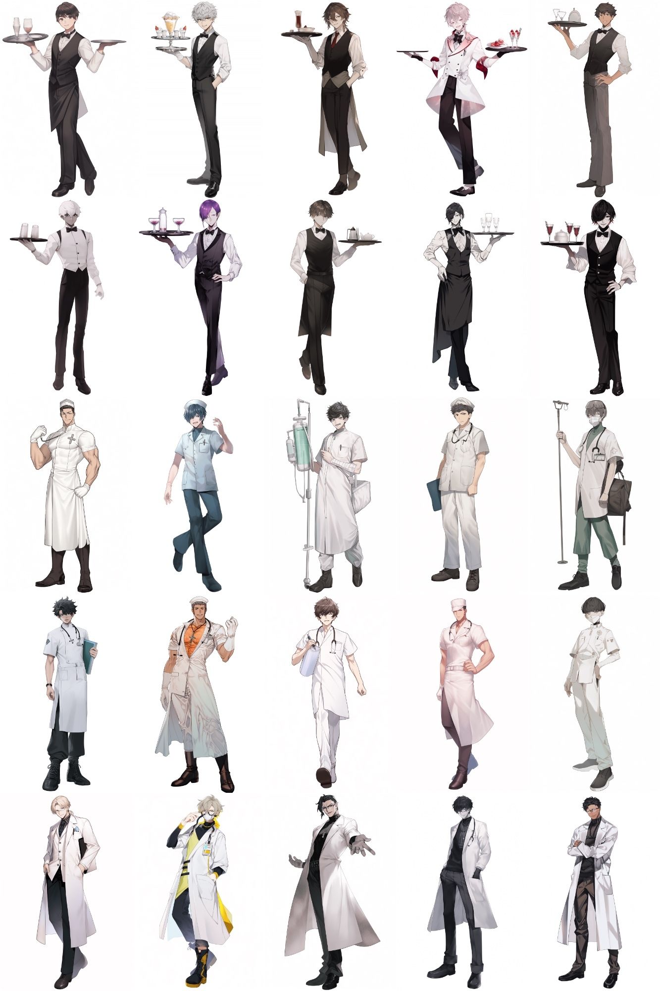 サンプル画像2:【男キャラ全身立ち絵ジョブ別5】著作権フリーの高解像度素材（100枚）(Game Material Store) [d_275076]