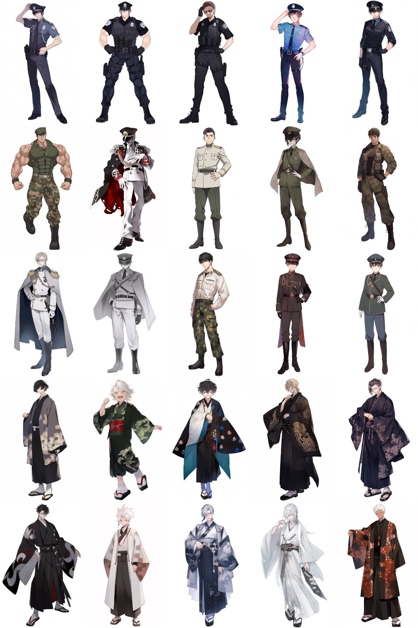 サンプル画像3:【男キャラ全身立ち絵ジョブ別5】著作権フリーの高解像度素材（100枚）(Game Material Store) [d_275076]