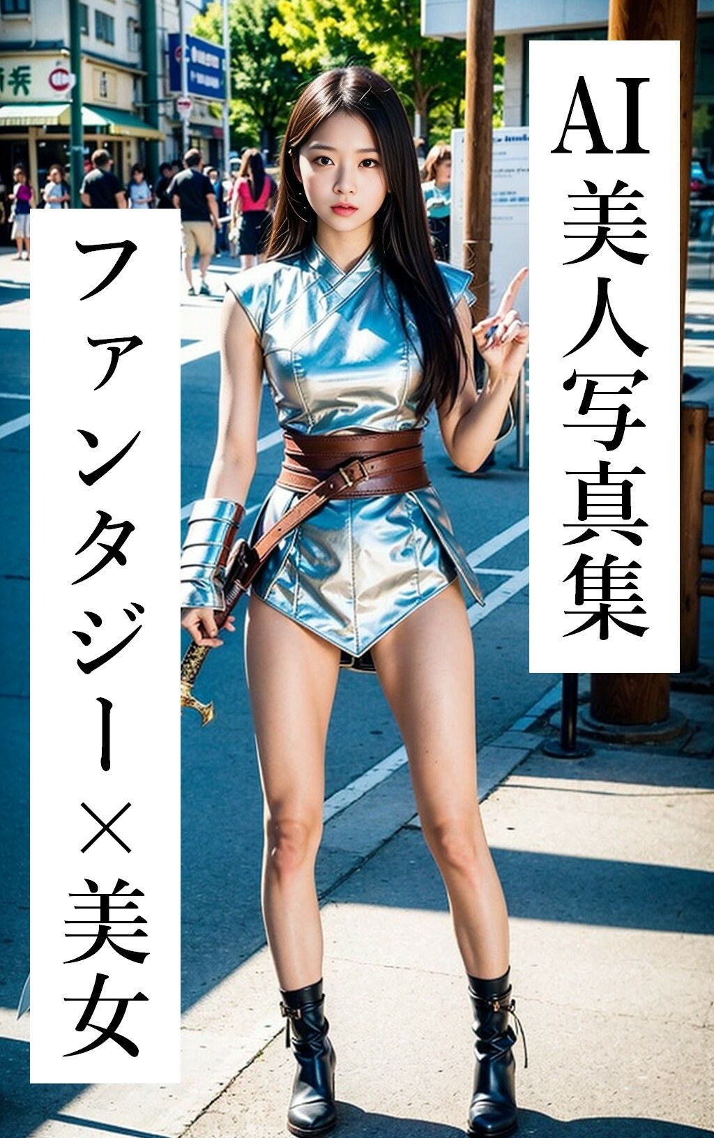 サンプル画像1:市街の女戦士たち 132枚 ［AI美人写真集］(AI世界出版社) [d_275091]