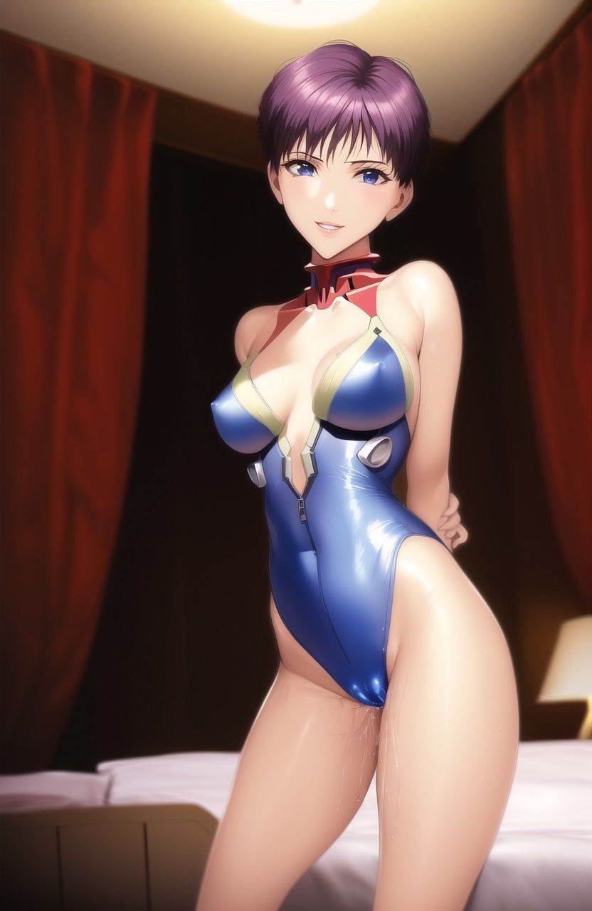 サンプル画像3:女体化⇒碇 シ〇ジ その弐 イラストCG集 プラグスーツ風レオタード(妄想にょたいか工房) [d_275533]