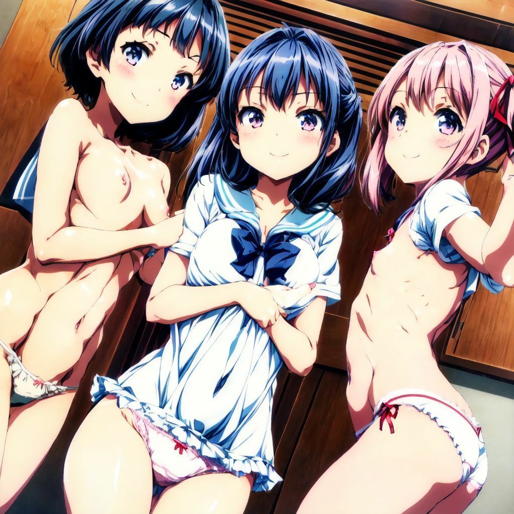 サンプル画像4:ちっぱいちゃんの笑顔が眩しいハーレムAIイラスト集※アニメ(AIイラスト冒険者) [d_275690]