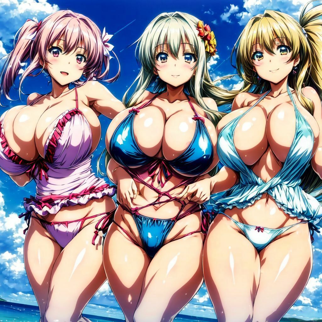 サンプル画像1:空と水着とハーレム美少女AIイラスト集※アニメ(AIイラスト冒険者) [d_276005]