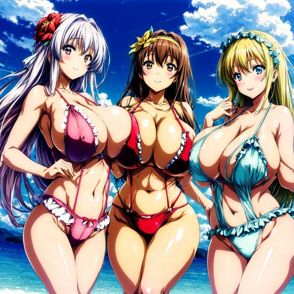 サンプル画像2:空と水着とハーレム美少女AIイラスト集※アニメ(AIイラスト冒険者) [d_276005]